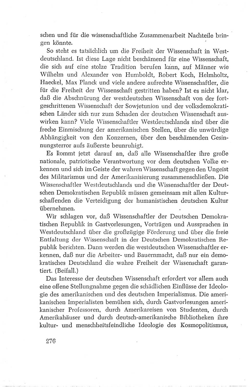 Protokoll der Verhandlungen des Ⅳ. Parteitages der Sozialistischen Einheitspartei Deutschlands (SED) [Deutsche Demokratische Republik (DDR)] 1954, Seite 276