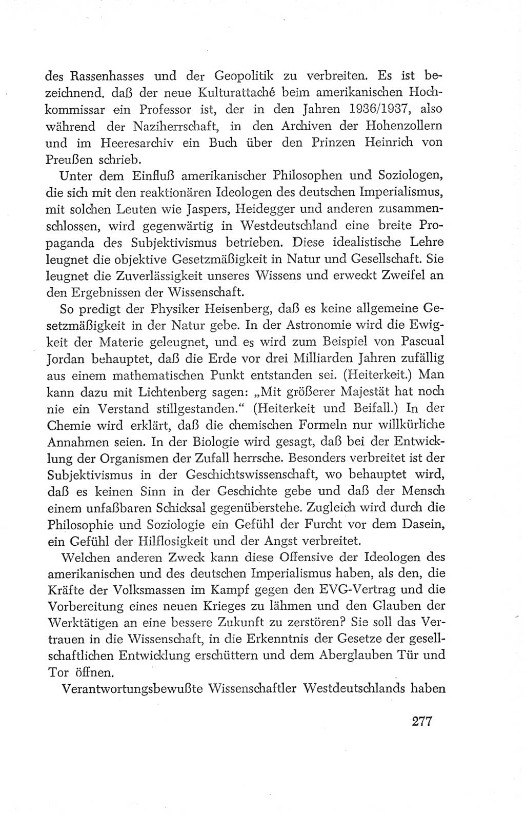 Protokoll der Verhandlungen des Ⅳ. Parteitages der Sozialistischen Einheitspartei Deutschlands (SED) [Deutsche Demokratische Republik (DDR)] 1954, Seite 277