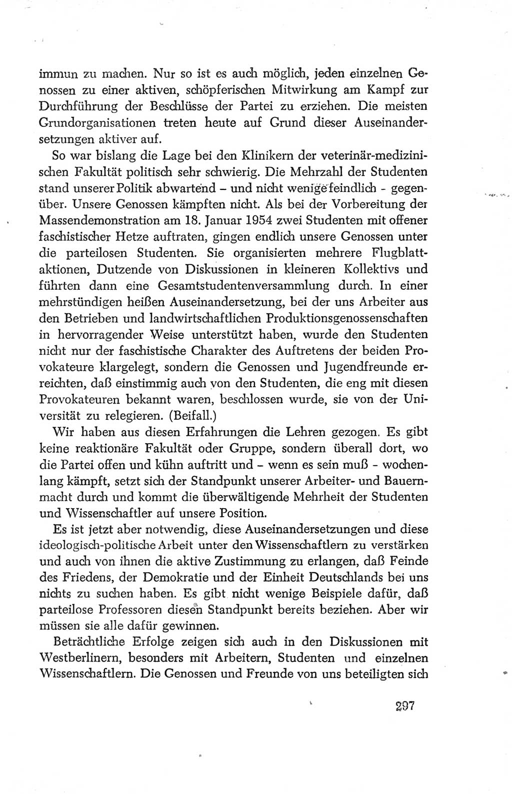 Protokoll der Verhandlungen des Ⅳ. Parteitages der Sozialistischen Einheitspartei Deutschlands (SED) [Deutsche Demokratische Republik (DDR)] 1954, Seite 297