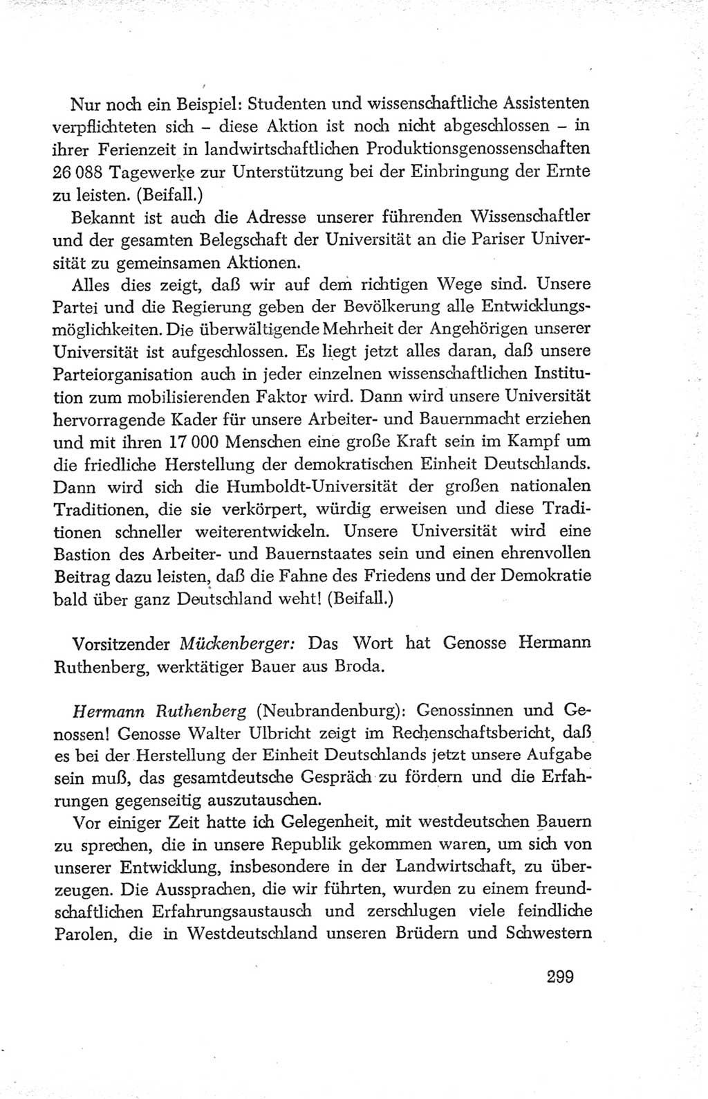 Protokoll der Verhandlungen des Ⅳ. Parteitages der Sozialistischen Einheitspartei Deutschlands (SED) [Deutsche Demokratische Republik (DDR)] 1954, Seite 299