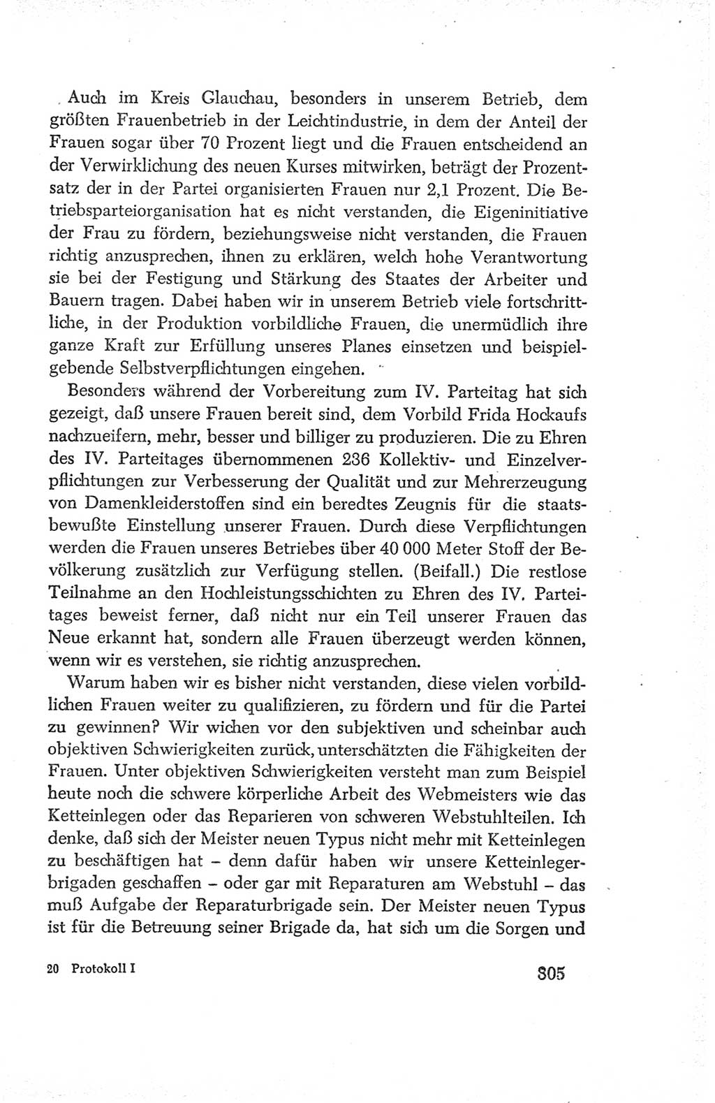 Protokoll der Verhandlungen des Ⅳ. Parteitages der Sozialistischen Einheitspartei Deutschlands (SED) [Deutsche Demokratische Republik (DDR)] 1954, Seite 305