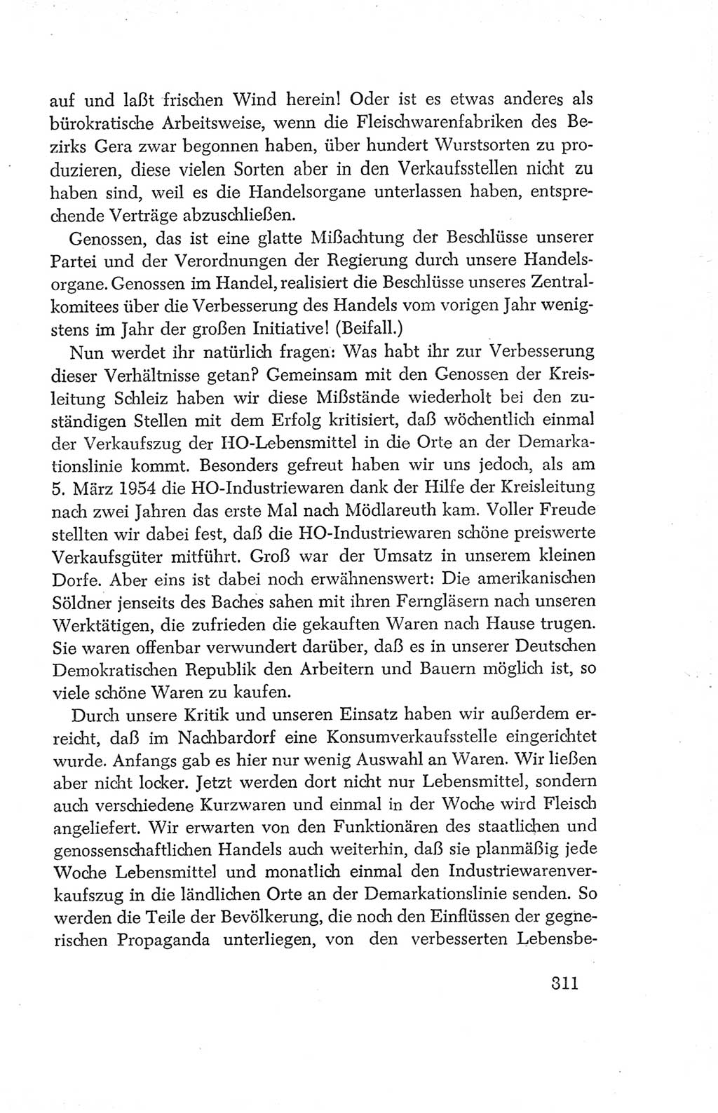 Protokoll der Verhandlungen des Ⅳ. Parteitages der Sozialistischen Einheitspartei Deutschlands (SED) [Deutsche Demokratische Republik (DDR)] 1954, Seite 311