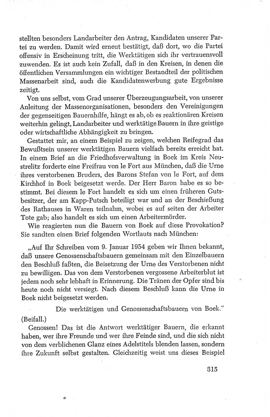 Protokoll der Verhandlungen des Ⅳ. Parteitages der Sozialistischen Einheitspartei Deutschlands (SED) [Deutsche Demokratische Republik (DDR)] 1954, Seite 315