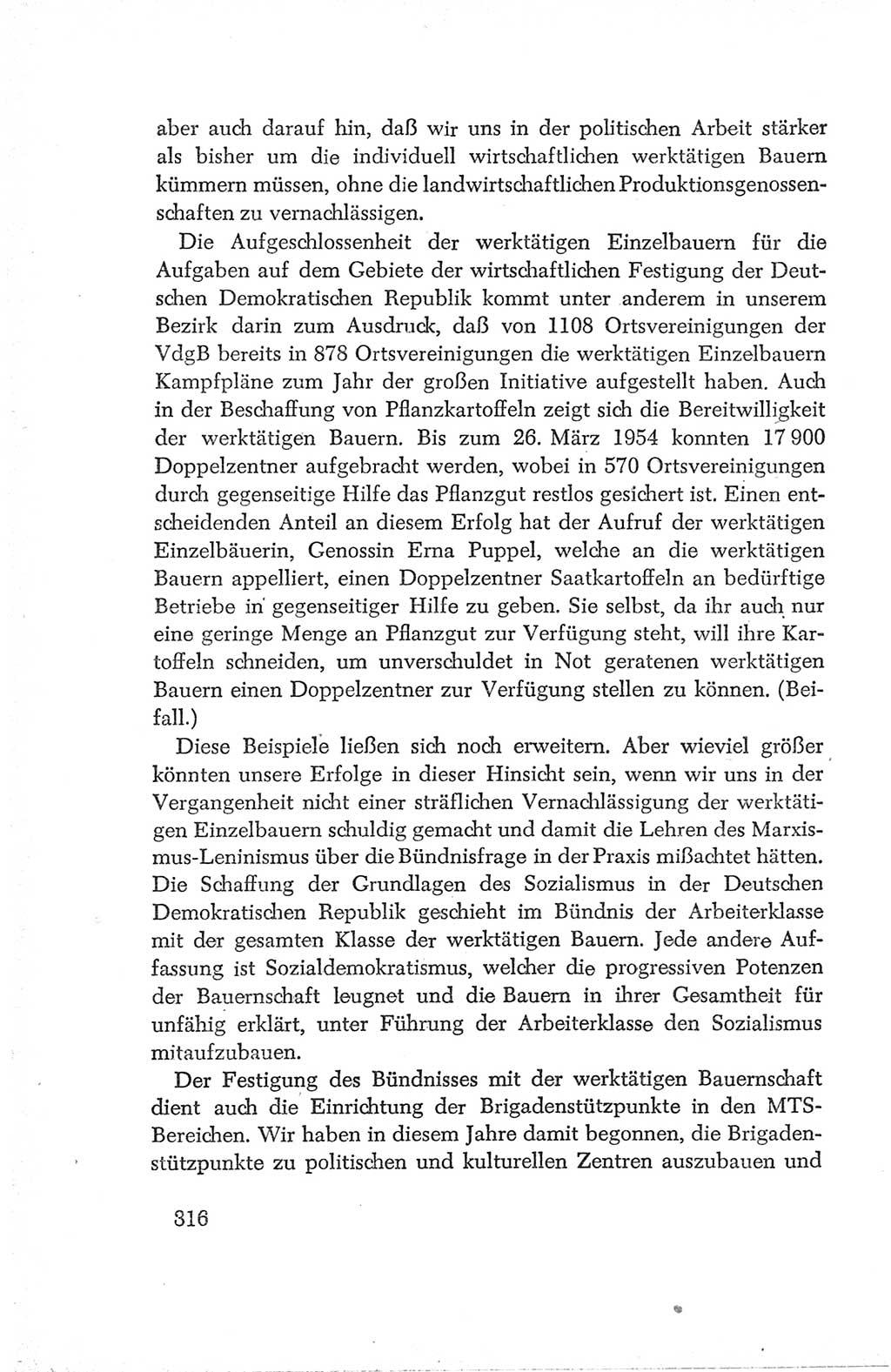 Protokoll der Verhandlungen des Ⅳ. Parteitages der Sozialistischen Einheitspartei Deutschlands (SED) [Deutsche Demokratische Republik (DDR)] 1954, Seite 316