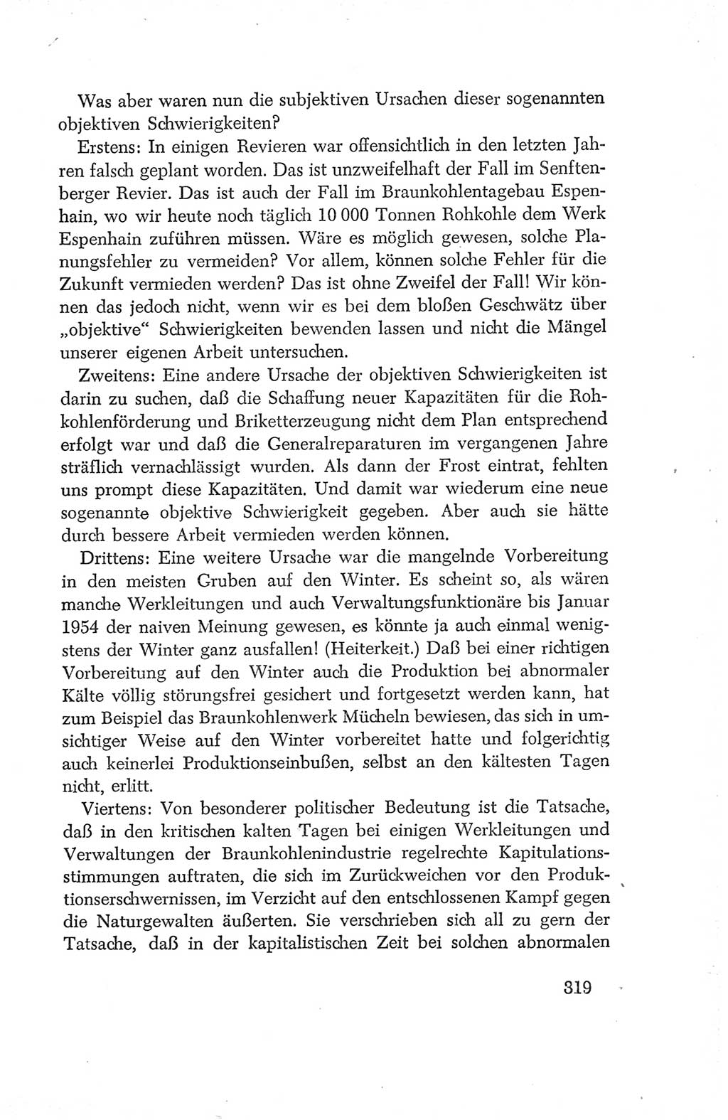 Protokoll der Verhandlungen des Ⅳ. Parteitages der Sozialistischen Einheitspartei Deutschlands (SED) [Deutsche Demokratische Republik (DDR)] 1954, Seite 319
