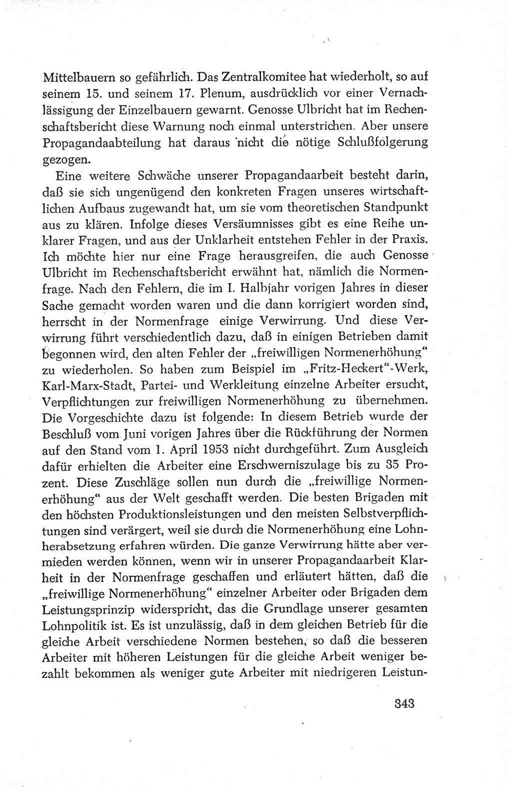 Protokoll der Verhandlungen des Ⅳ. Parteitages der Sozialistischen Einheitspartei Deutschlands (SED) [Deutsche Demokratische Republik (DDR)] 1954, Seite 343