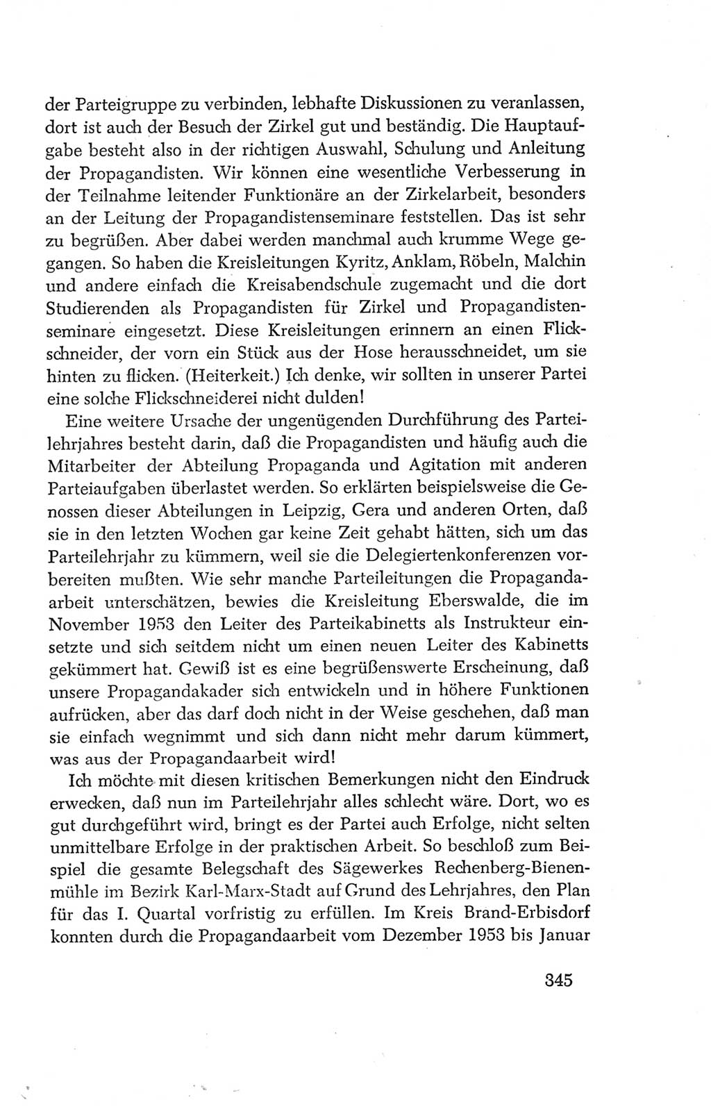 Protokoll der Verhandlungen des Ⅳ. Parteitages der Sozialistischen Einheitspartei Deutschlands (SED) [Deutsche Demokratische Republik (DDR)] 1954, Seite 345