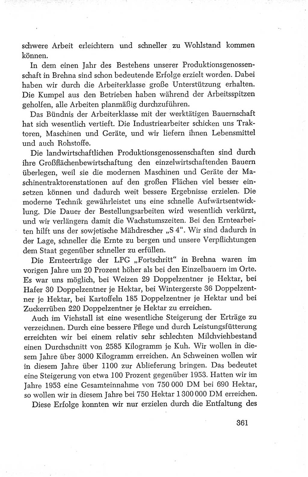 Protokoll der Verhandlungen des Ⅳ. Parteitages der Sozialistischen Einheitspartei Deutschlands (SED) [Deutsche Demokratische Republik (DDR)] 1954, Seite 361
