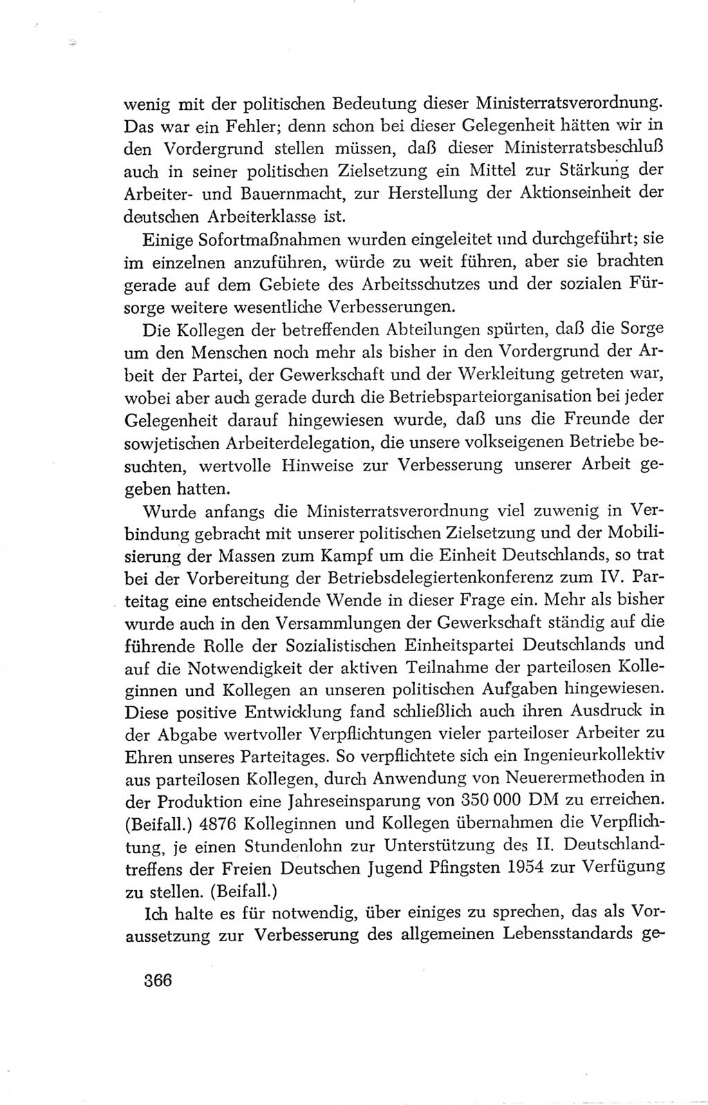 Protokoll der Verhandlungen des Ⅳ. Parteitages der Sozialistischen Einheitspartei Deutschlands (SED) [Deutsche Demokratische Republik (DDR)] 1954, Seite 366