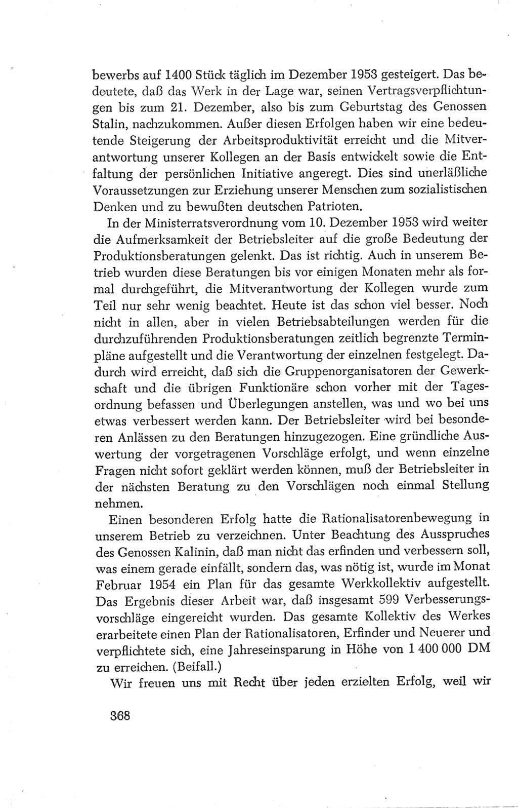 Protokoll der Verhandlungen des Ⅳ. Parteitages der Sozialistischen Einheitspartei Deutschlands (SED) [Deutsche Demokratische Republik (DDR)] 1954, Seite 368
