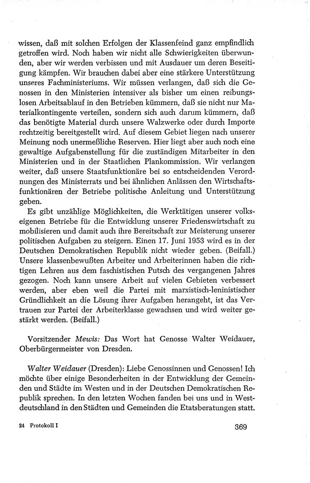 Protokoll der Verhandlungen des Ⅳ. Parteitages der Sozialistischen Einheitspartei Deutschlands (SED) [Deutsche Demokratische Republik (DDR)] 1954, Seite 369