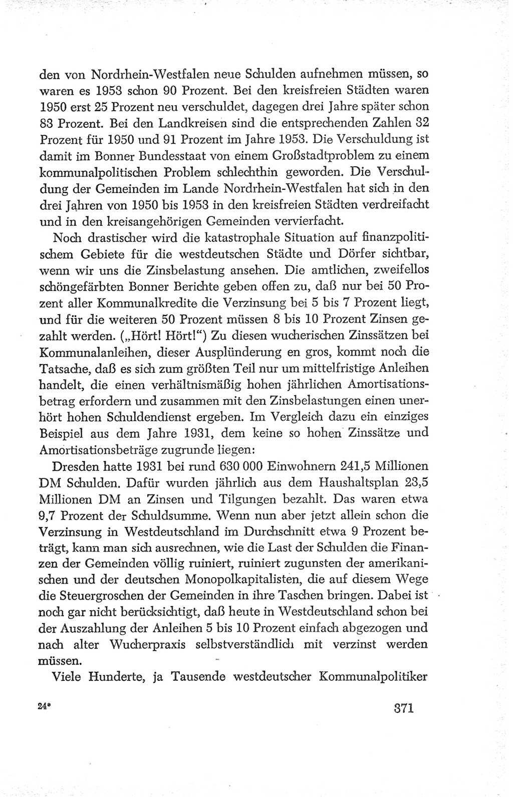 Protokoll der Verhandlungen des Ⅳ. Parteitages der Sozialistischen Einheitspartei Deutschlands (SED) [Deutsche Demokratische Republik (DDR)] 1954, Seite 371