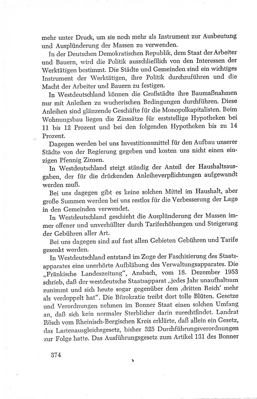 Protokoll der Verhandlungen des Ⅳ. Parteitages der Sozialistischen Einheitspartei Deutschlands (SED) [Deutsche Demokratische Republik (DDR)] 1954, Seite 374