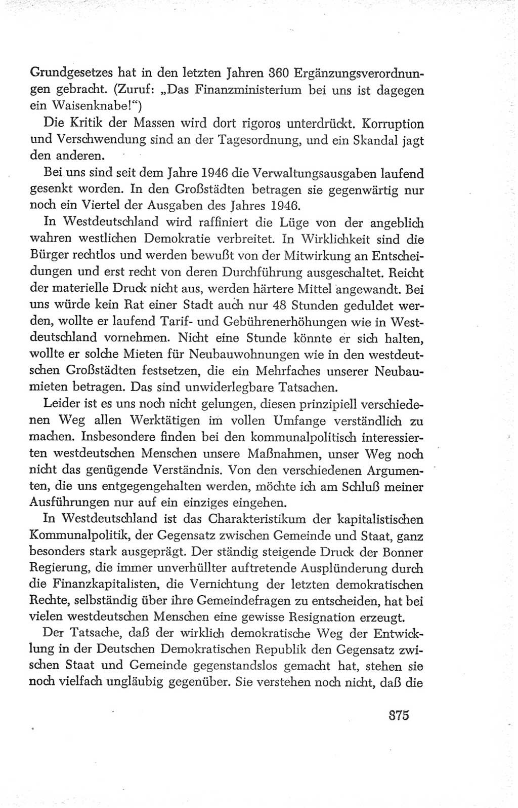 Protokoll der Verhandlungen des Ⅳ. Parteitages der Sozialistischen Einheitspartei Deutschlands (SED) [Deutsche Demokratische Republik (DDR)] 1954, Seite 375