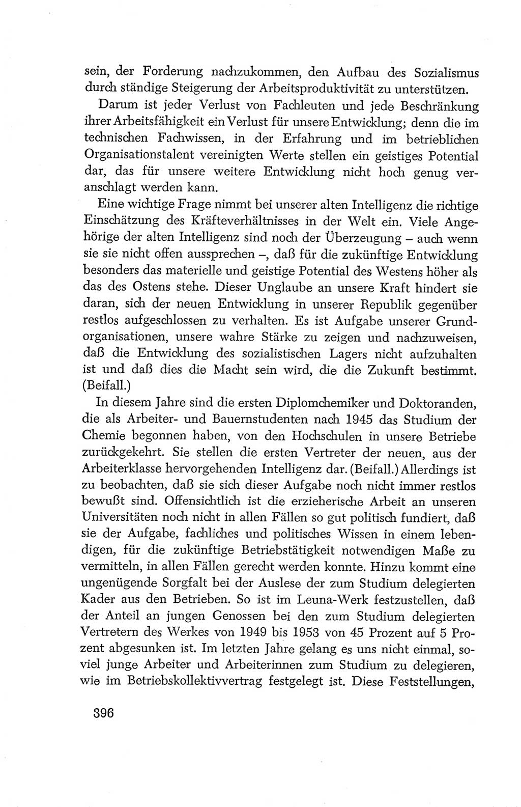 Protokoll der Verhandlungen des Ⅳ. Parteitages der Sozialistischen Einheitspartei Deutschlands (SED) [Deutsche Demokratische Republik (DDR)] 1954, Seite 396