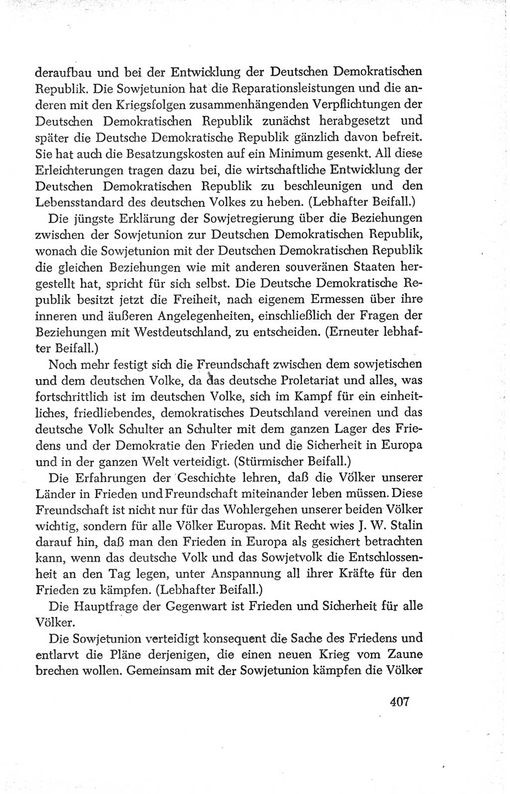 Protokoll der Verhandlungen des Ⅳ. Parteitages der Sozialistischen Einheitspartei Deutschlands (SED) [Deutsche Demokratische Republik (DDR)] 1954, Seite 407