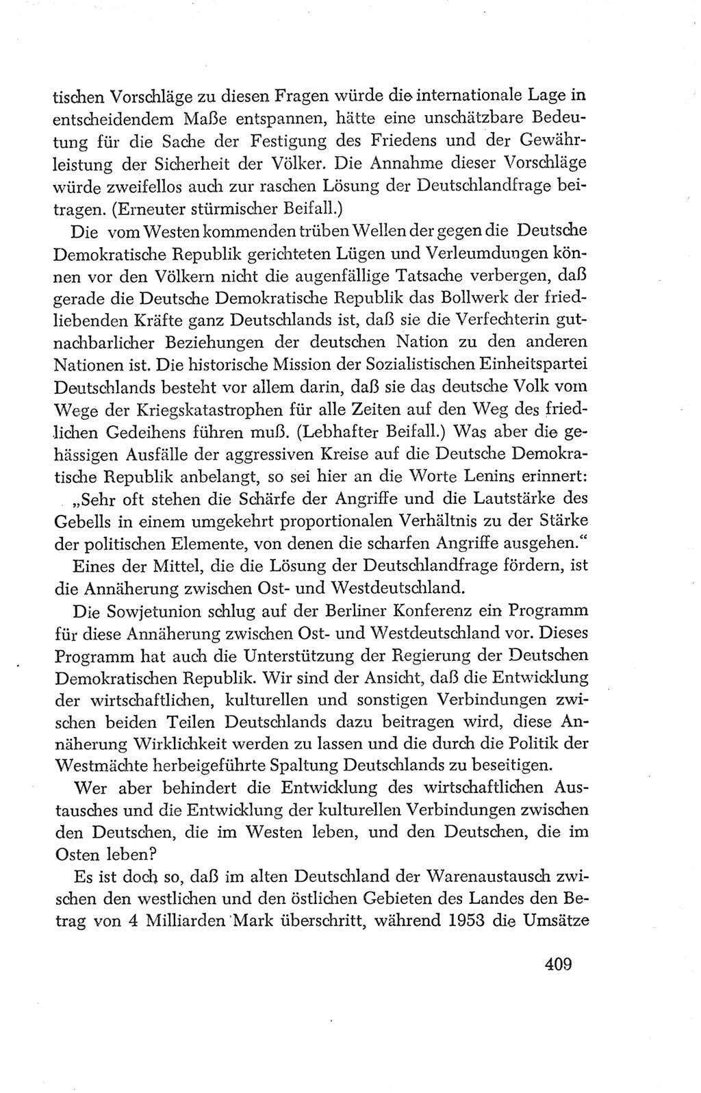 Protokoll der Verhandlungen des Ⅳ. Parteitages der Sozialistischen Einheitspartei Deutschlands (SED) [Deutsche Demokratische Republik (DDR)] 1954, Seite 409