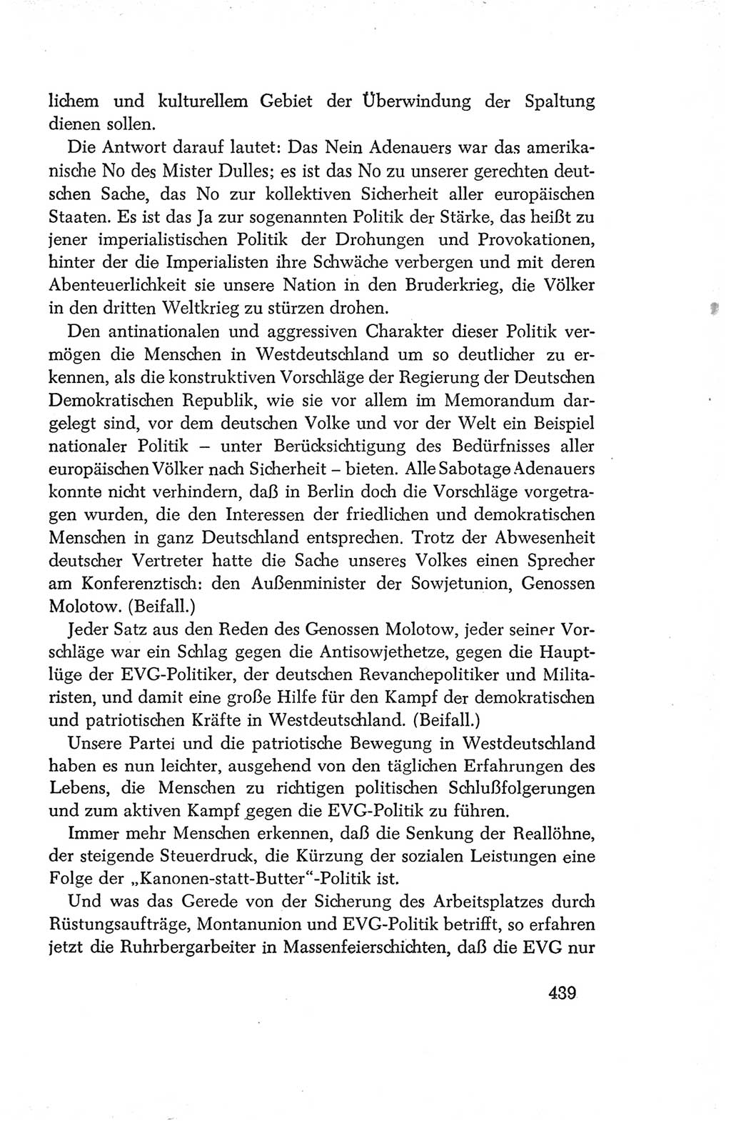 Protokoll der Verhandlungen des Ⅳ. Parteitages der Sozialistischen Einheitspartei Deutschlands (SED) [Deutsche Demokratische Republik (DDR)] 1954, Seite 439