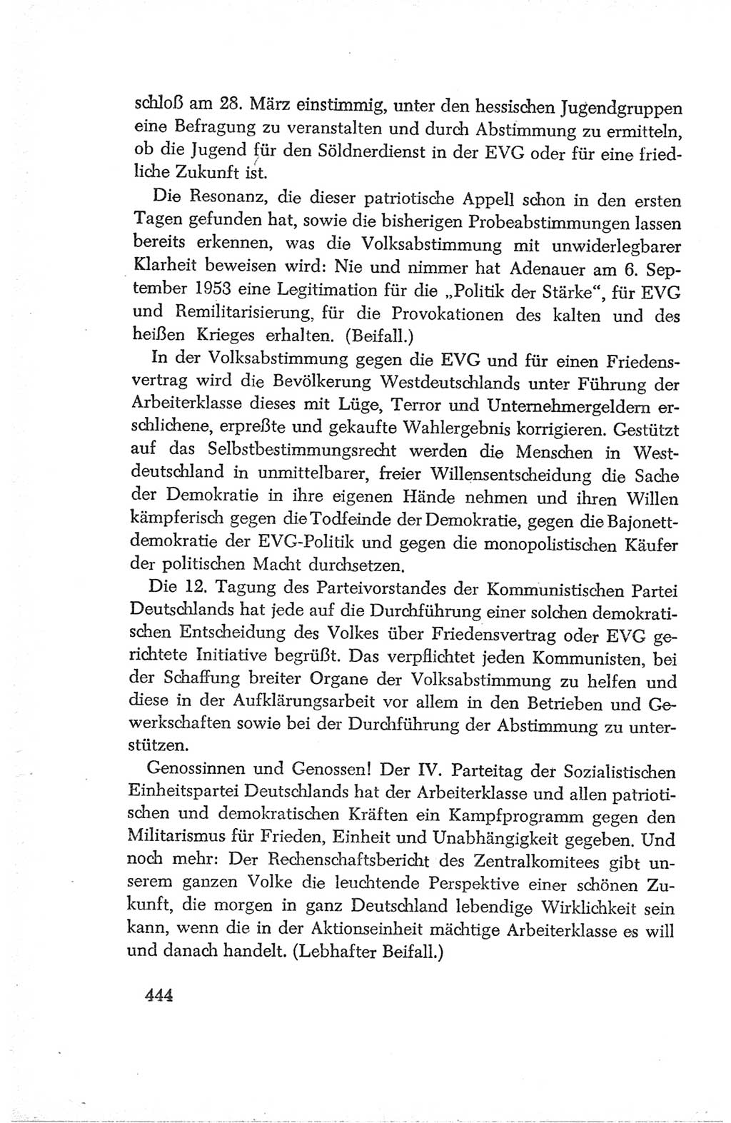 Protokoll der Verhandlungen des Ⅳ. Parteitages der Sozialistischen Einheitspartei Deutschlands (SED) [Deutsche Demokratische Republik (DDR)] 1954, Seite 444