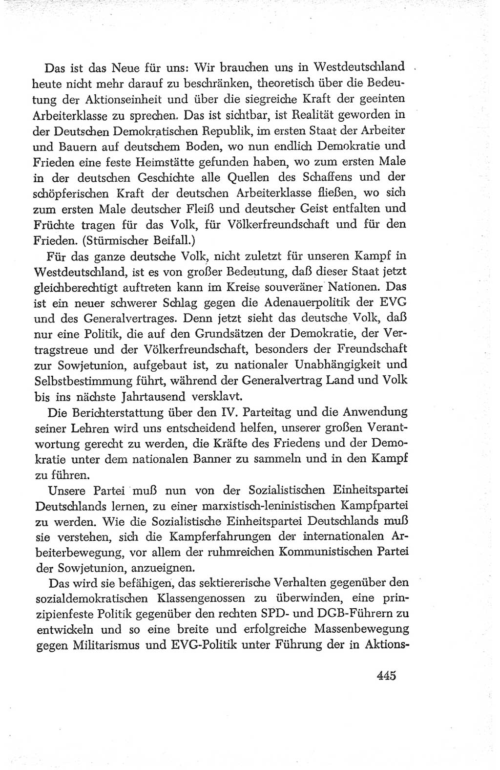 Protokoll der Verhandlungen des Ⅳ. Parteitages der Sozialistischen Einheitspartei Deutschlands (SED) [Deutsche Demokratische Republik (DDR)] 1954, Seite 445