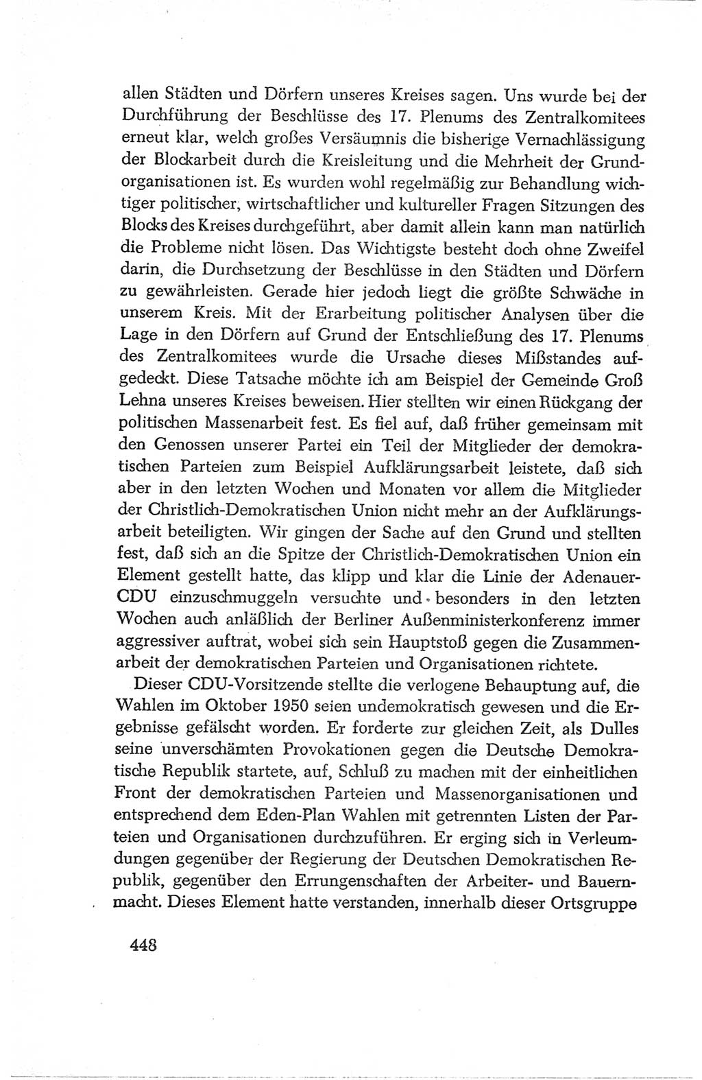 Protokoll der Verhandlungen des Ⅳ. Parteitages der Sozialistischen Einheitspartei Deutschlands (SED) [Deutsche Demokratische Republik (DDR)] 1954, Seite 448