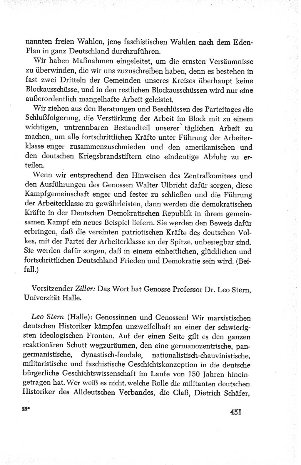 Protokoll der Verhandlungen des Ⅳ. Parteitages der Sozialistischen Einheitspartei Deutschlands (SED) [Deutsche Demokratische Republik (DDR)] 1954, Seite 451