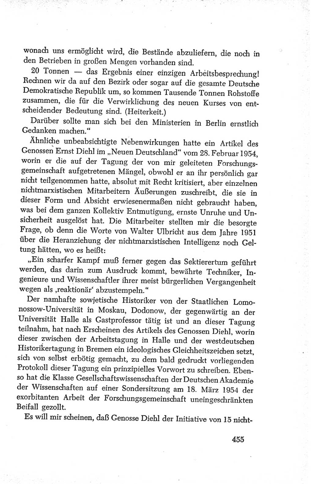 Protokoll der Verhandlungen des Ⅳ. Parteitages der Sozialistischen Einheitspartei Deutschlands (SED) [Deutsche Demokratische Republik (DDR)] 1954, Seite 455