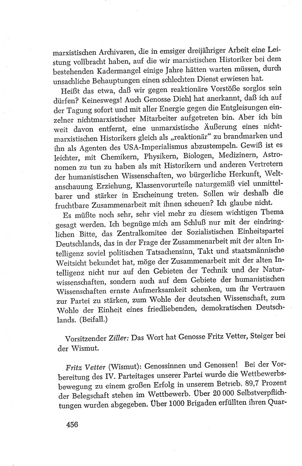 Protokoll der Verhandlungen des Ⅳ. Parteitages der Sozialistischen Einheitspartei Deutschlands (SED) [Deutsche Demokratische Republik (DDR)] 1954, Seite 456