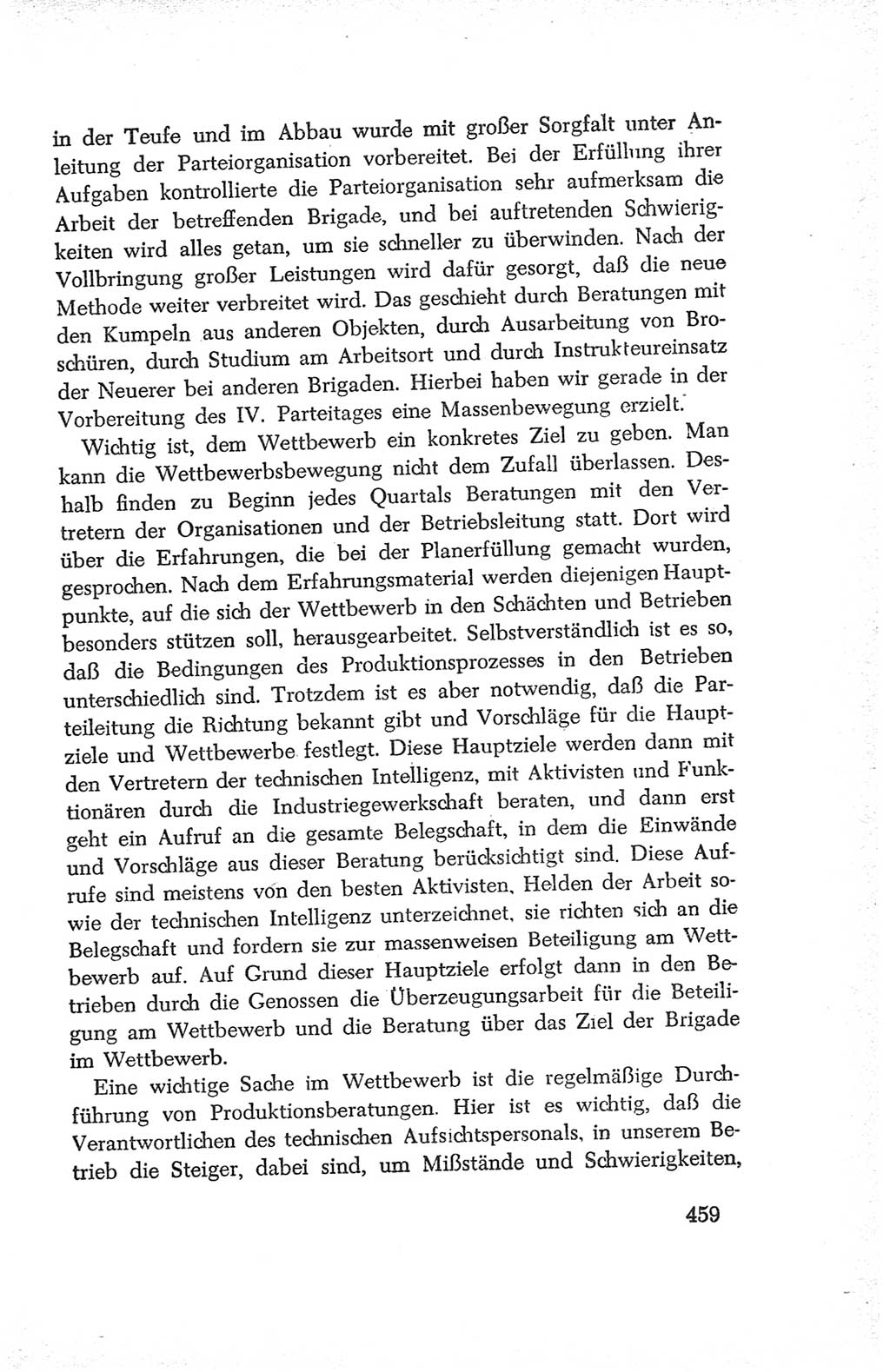 Protokoll der Verhandlungen des Ⅳ. Parteitages der Sozialistischen Einheitspartei Deutschlands (SED) [Deutsche Demokratische Republik (DDR)] 1954, Seite 459