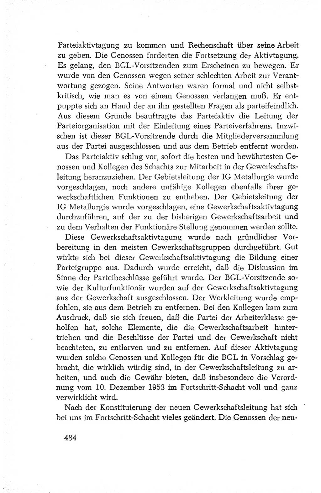 Protokoll der Verhandlungen des Ⅳ. Parteitages der Sozialistischen Einheitspartei Deutschlands (SED) [Deutsche Demokratische Republik (DDR)] 1954, Seite 484