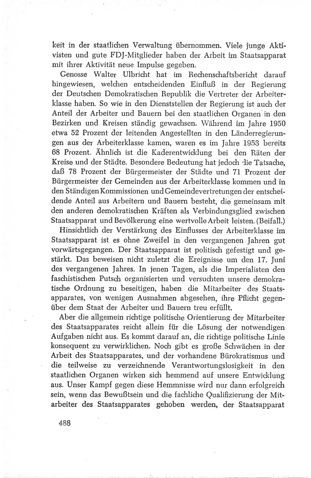Protokoll der Verhandlungen des Ⅳ. Parteitages der Sozialistischen Einheitspartei Deutschlands (SED) [Deutsche Demokratische Republik (DDR)] 1954, Seite 488