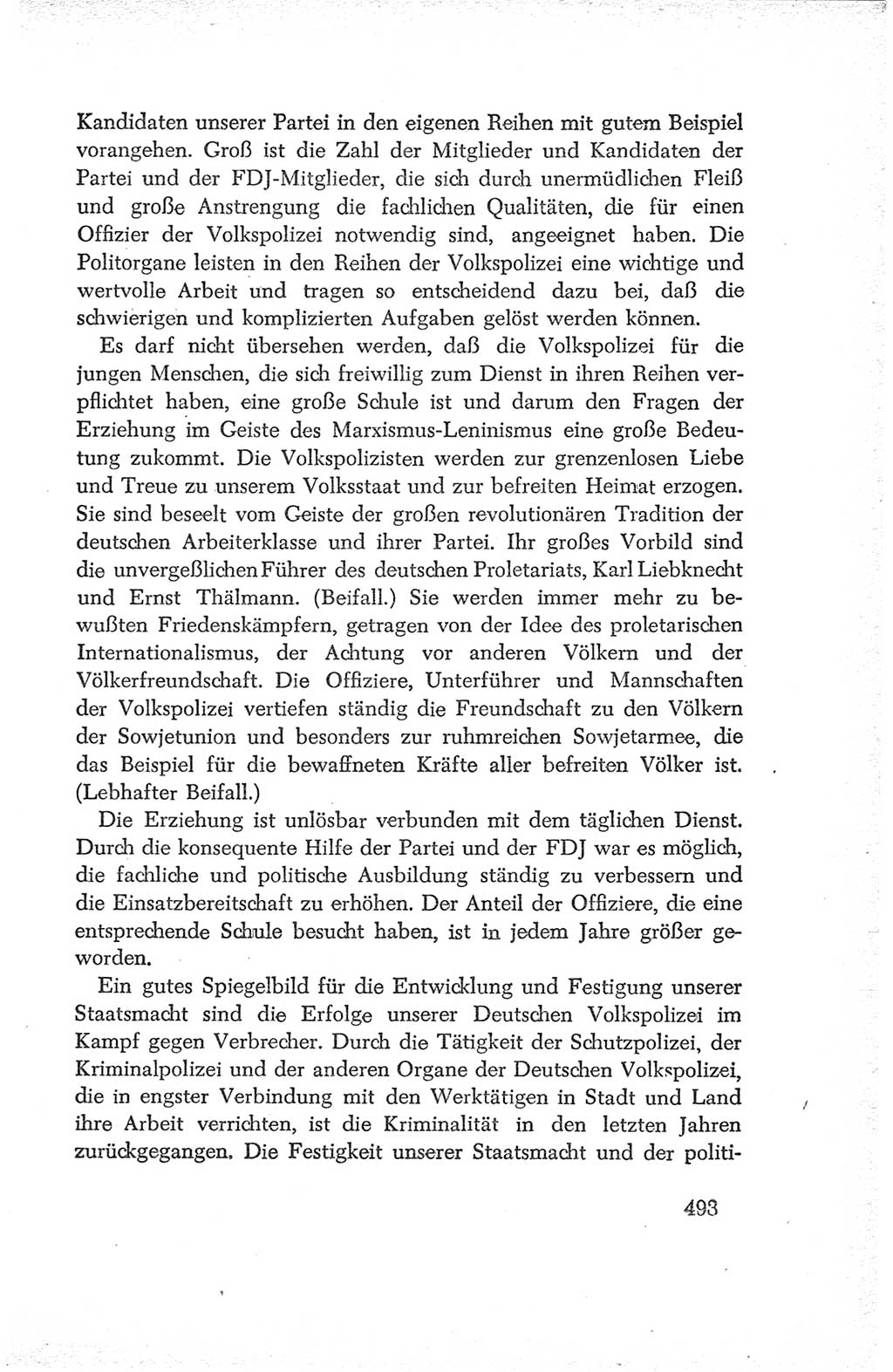 Protokoll der Verhandlungen des Ⅳ. Parteitages der Sozialistischen Einheitspartei Deutschlands (SED) [Deutsche Demokratische Republik (DDR)] 1954, Seite 493