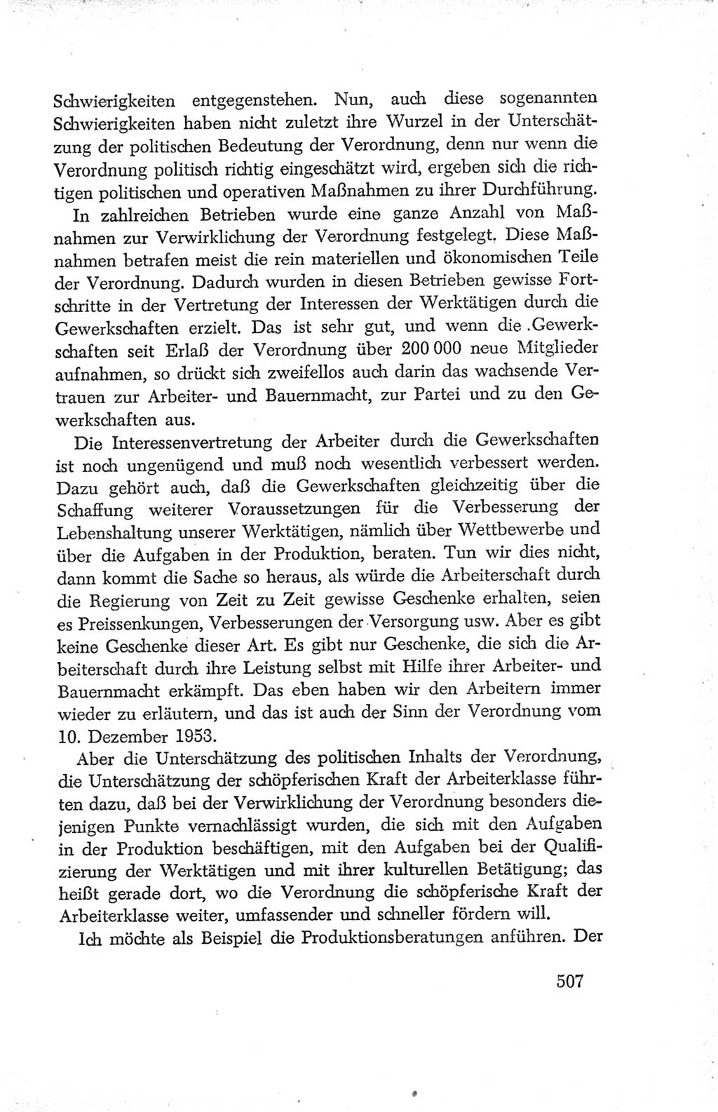Protokoll der Verhandlungen des Ⅳ. Parteitages der Sozialistischen Einheitspartei Deutschlands (SED) [Deutsche Demokratische Republik (DDR)] 1954, Seite 507