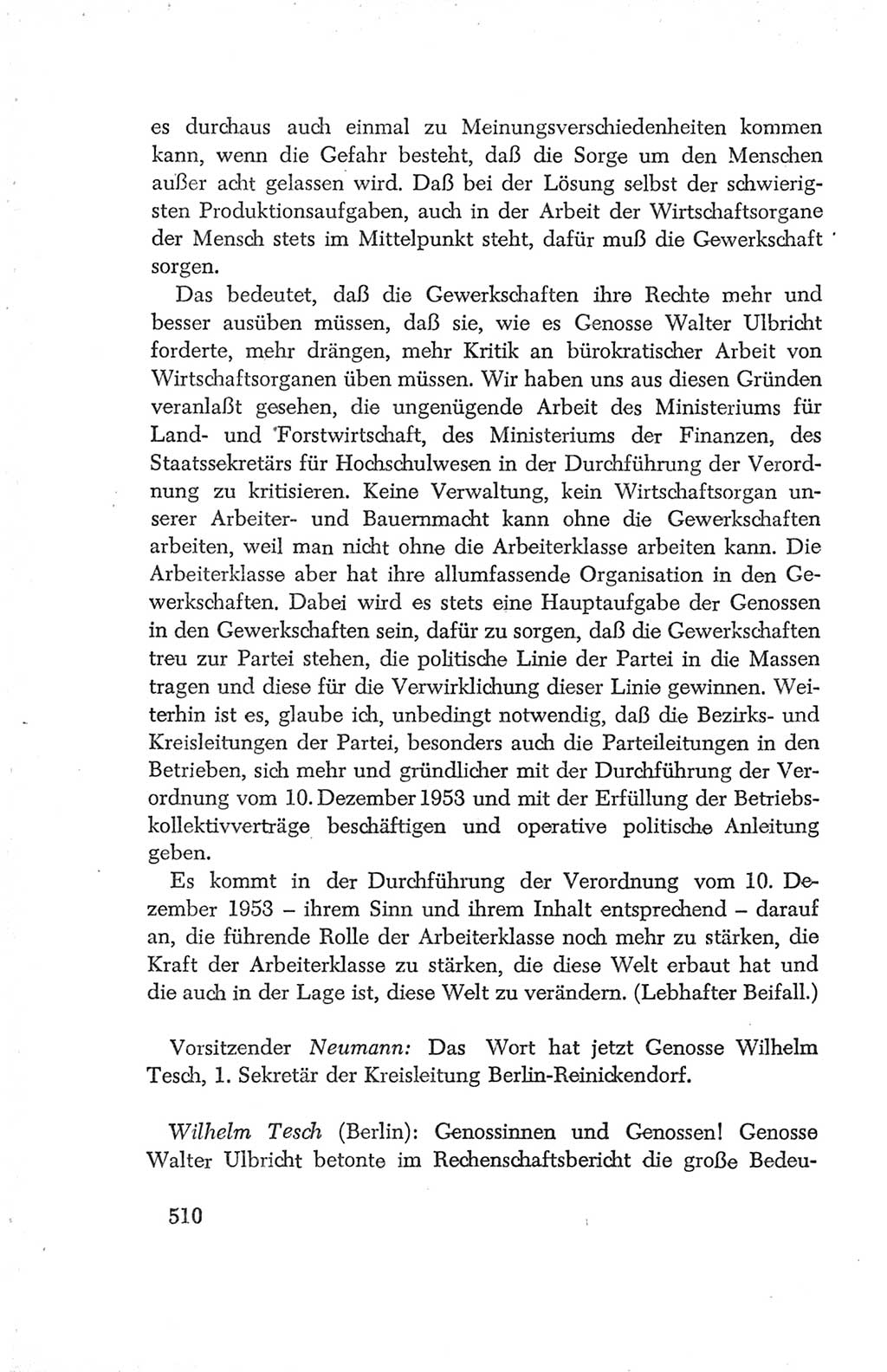 Protokoll der Verhandlungen des Ⅳ. Parteitages der Sozialistischen Einheitspartei Deutschlands (SED) [Deutsche Demokratische Republik (DDR)] 1954, Seite 510
