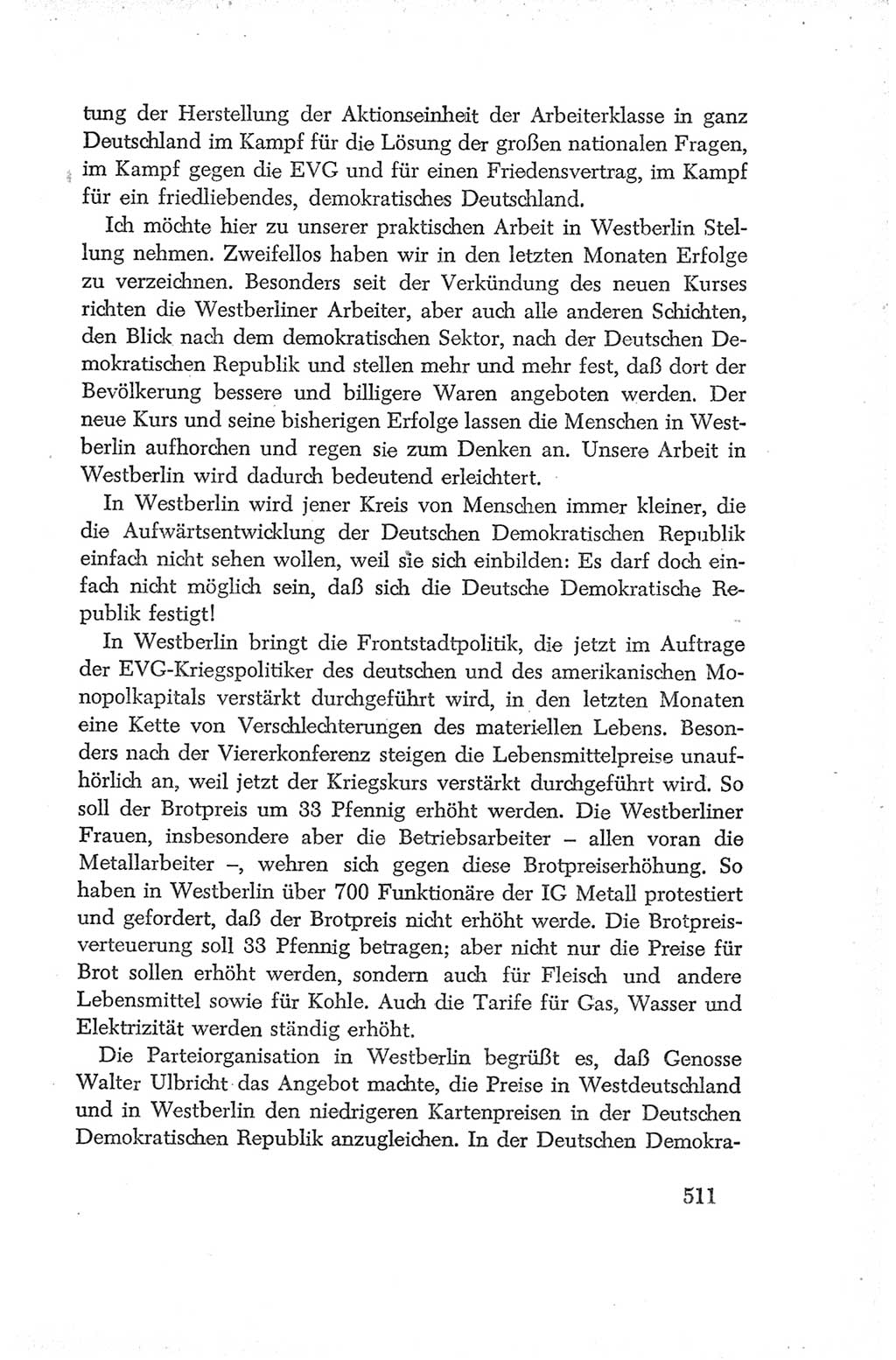 Protokoll der Verhandlungen des Ⅳ. Parteitages der Sozialistischen Einheitspartei Deutschlands (SED) [Deutsche Demokratische Republik (DDR)] 1954, Seite 511