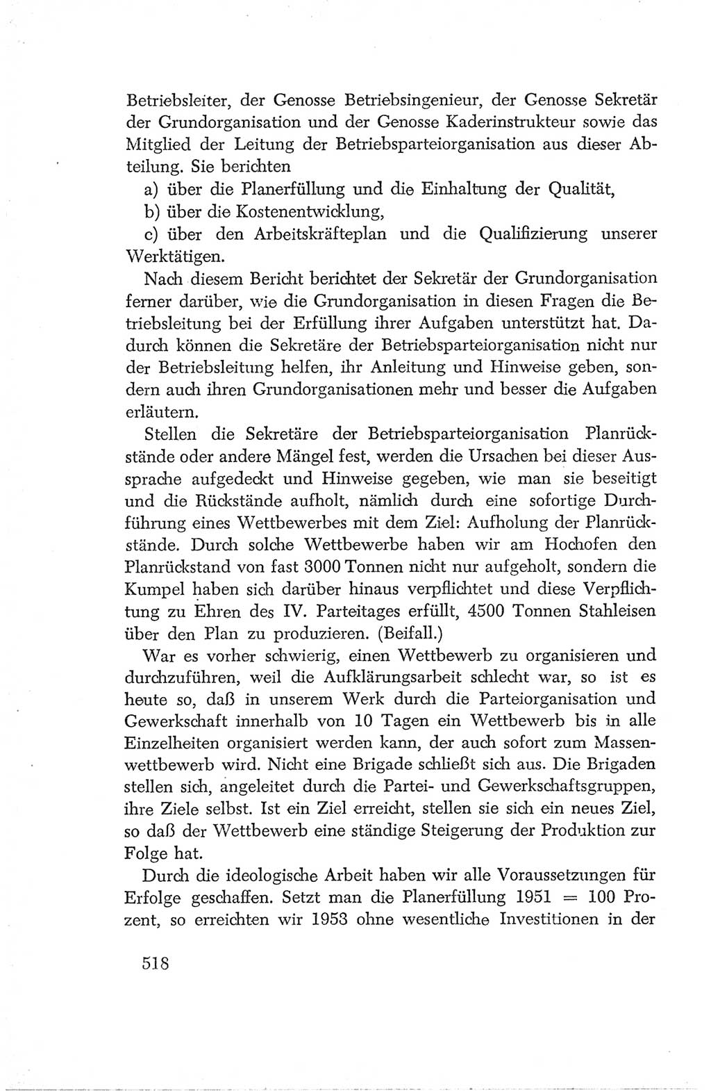 Protokoll der Verhandlungen des Ⅳ. Parteitages der Sozialistischen Einheitspartei Deutschlands (SED) [Deutsche Demokratische Republik (DDR)] 1954, Seite 518