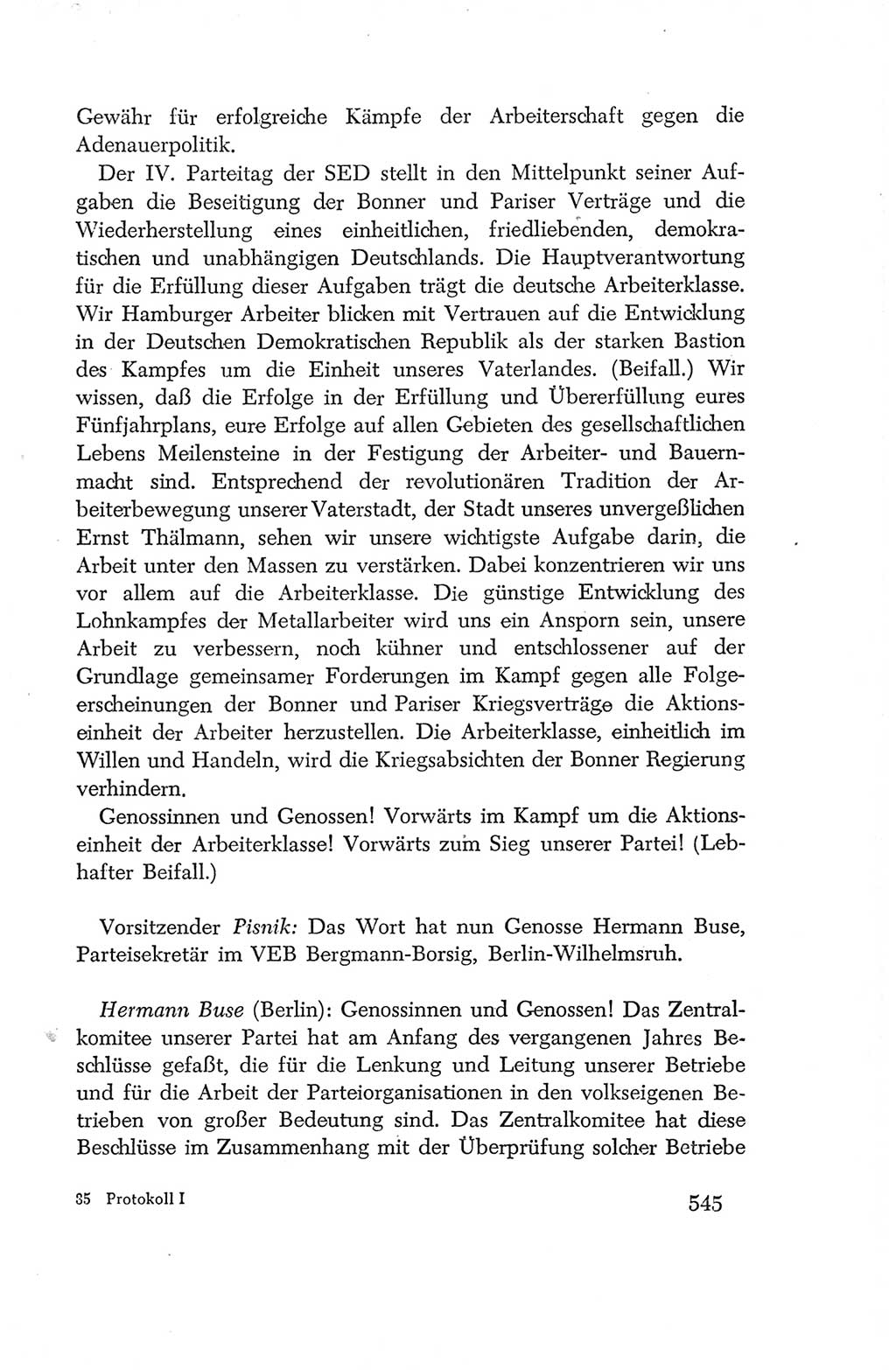 Protokoll der Verhandlungen des Ⅳ. Parteitages der Sozialistischen Einheitspartei Deutschlands (SED) [Deutsche Demokratische Republik (DDR)] 1954, Seite 545