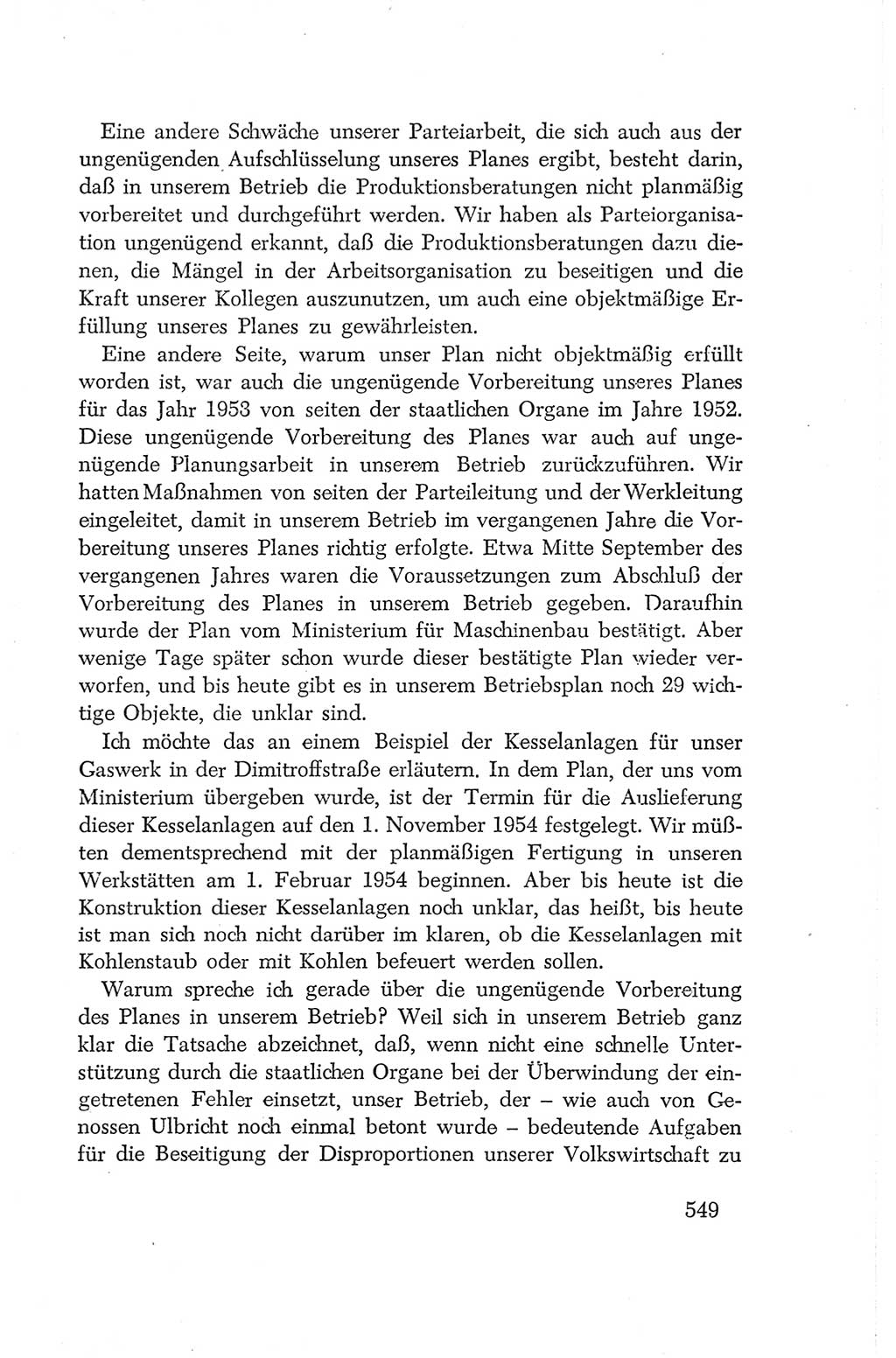 Protokoll der Verhandlungen des Ⅳ. Parteitages der Sozialistischen Einheitspartei Deutschlands (SED) [Deutsche Demokratische Republik (DDR)] 1954, Seite 549
