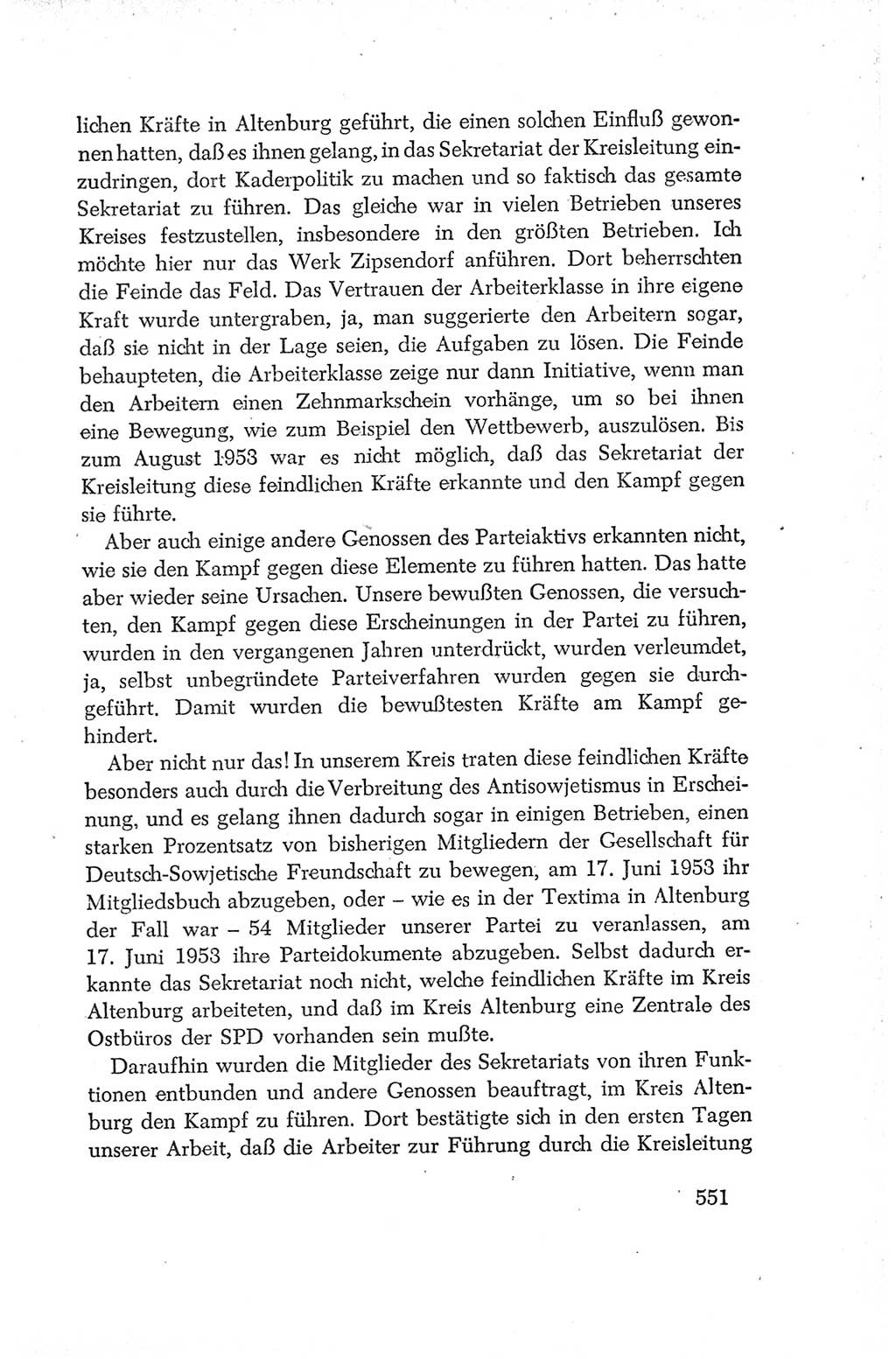 Protokoll der Verhandlungen des Ⅳ. Parteitages der Sozialistischen Einheitspartei Deutschlands (SED) [Deutsche Demokratische Republik (DDR)] 1954, Seite 551