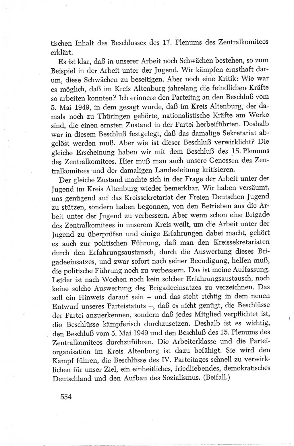 Protokoll der Verhandlungen des Ⅳ. Parteitages der Sozialistischen Einheitspartei Deutschlands (SED) [Deutsche Demokratische Republik (DDR)] 1954, Seite 554