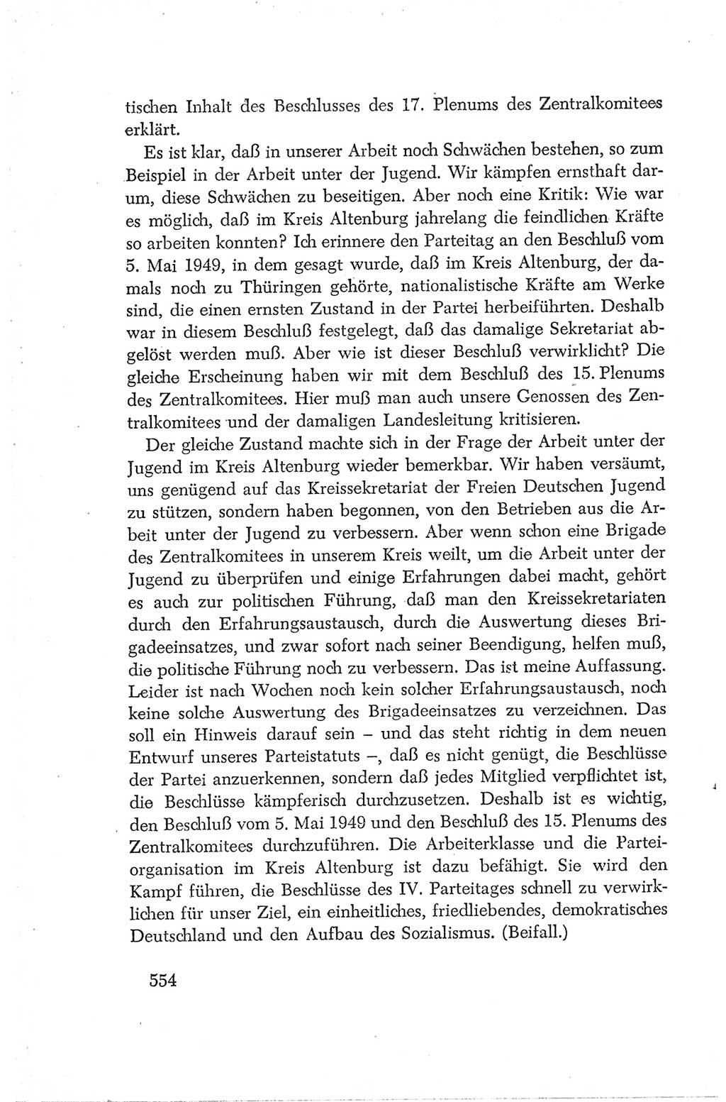 Protokoll der Verhandlungen des Ⅳ. Parteitages der Sozialistischen Einheitspartei Deutschlands (SED) [Deutsche Demokratische Republik (DDR)] 1954, Seite 554