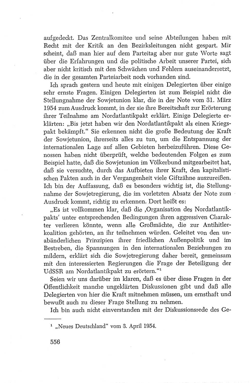Protokoll der Verhandlungen des Ⅳ. Parteitages der Sozialistischen Einheitspartei Deutschlands (SED) [Deutsche Demokratische Republik (DDR)] 1954, Seite 556