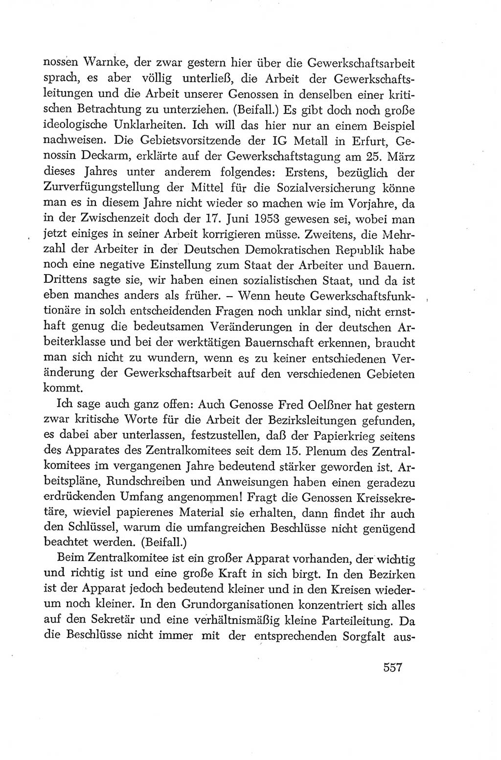 Protokoll der Verhandlungen des Ⅳ. Parteitages der Sozialistischen Einheitspartei Deutschlands (SED) [Deutsche Demokratische Republik (DDR)] 1954, Seite 557