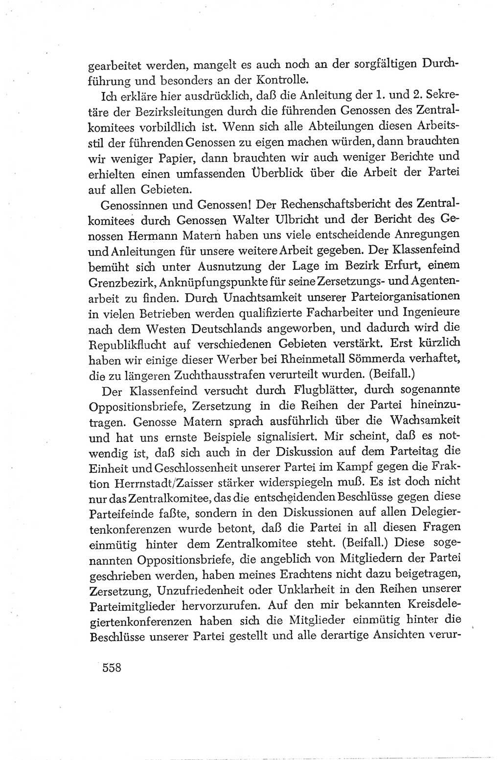 Protokoll der Verhandlungen des Ⅳ. Parteitages der Sozialistischen Einheitspartei Deutschlands (SED) [Deutsche Demokratische Republik (DDR)] 1954, Seite 558