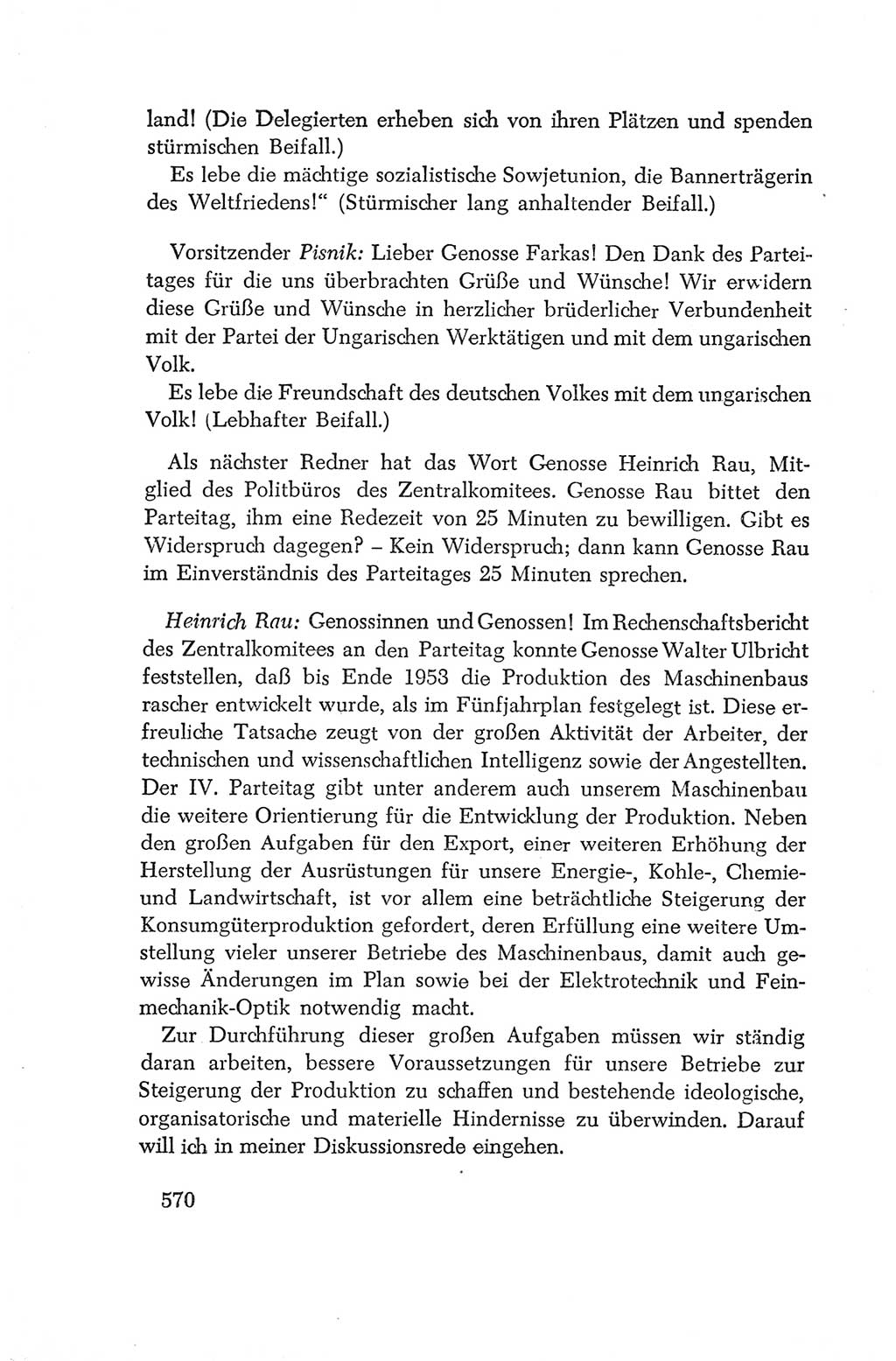 Protokoll der Verhandlungen des Ⅳ. Parteitages der Sozialistischen Einheitspartei Deutschlands (SED) [Deutsche Demokratische Republik (DDR)] 1954, Seite 570