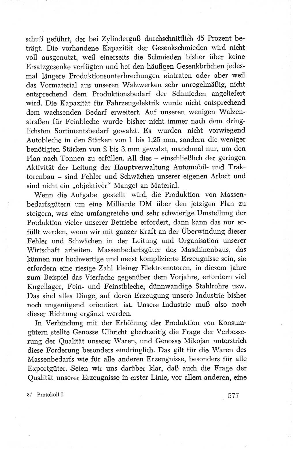Protokoll der Verhandlungen des Ⅳ. Parteitages der Sozialistischen Einheitspartei Deutschlands (SED) [Deutsche Demokratische Republik (DDR)] 1954, Seite 577