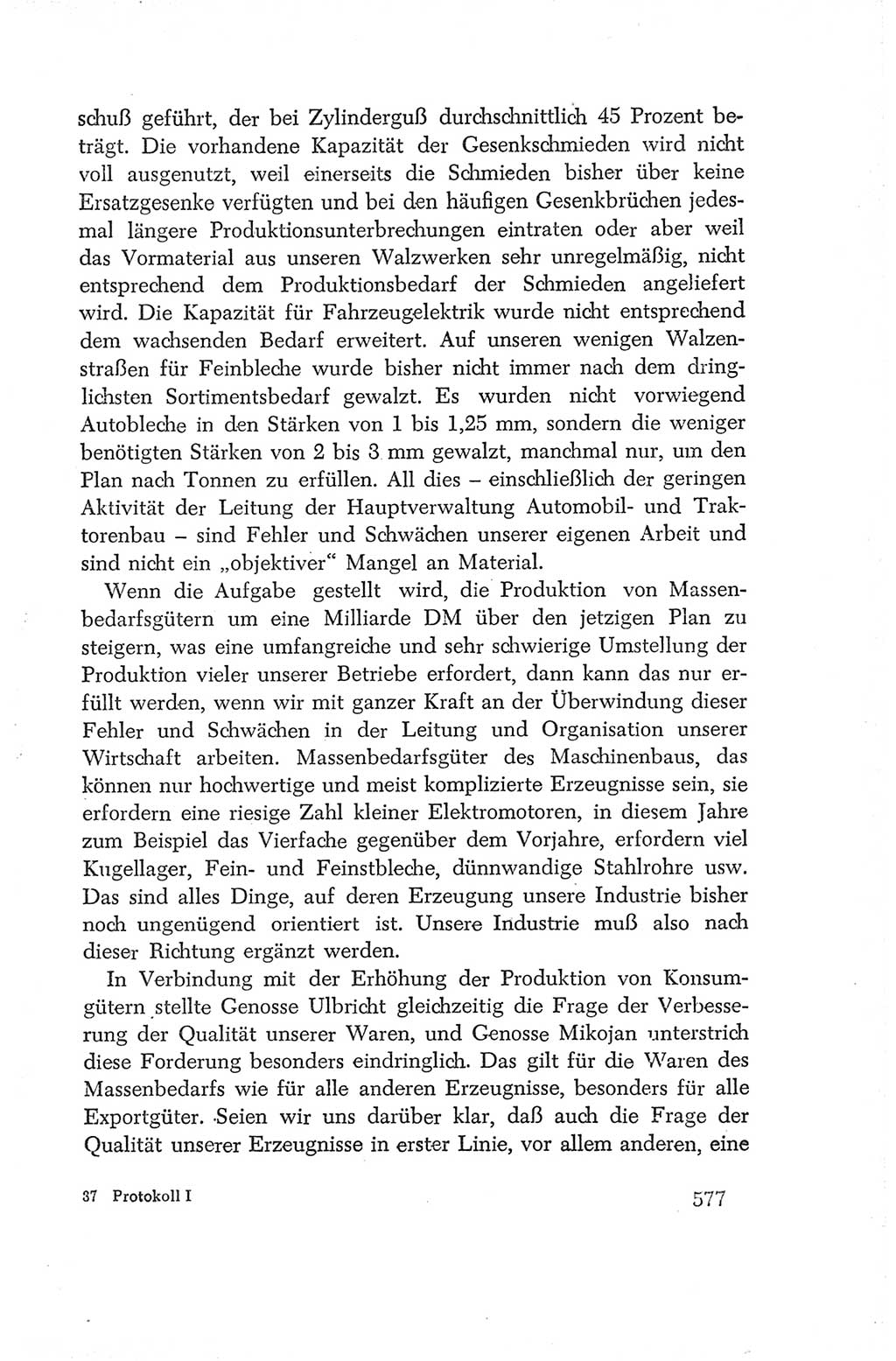 Protokoll der Verhandlungen des Ⅳ. Parteitages der Sozialistischen Einheitspartei Deutschlands (SED) [Deutsche Demokratische Republik (DDR)] 1954, Seite 577