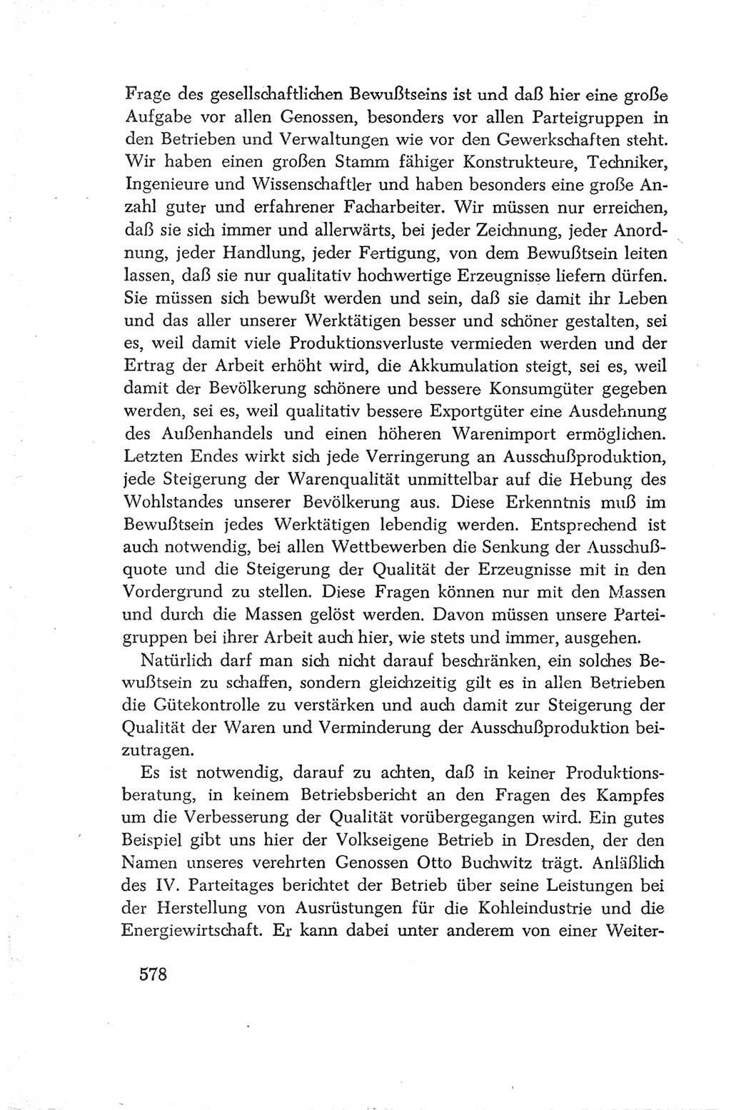 Protokoll der Verhandlungen des Ⅳ. Parteitages der Sozialistischen Einheitspartei Deutschlands (SED) [Deutsche Demokratische Republik (DDR)] 1954, Seite 578