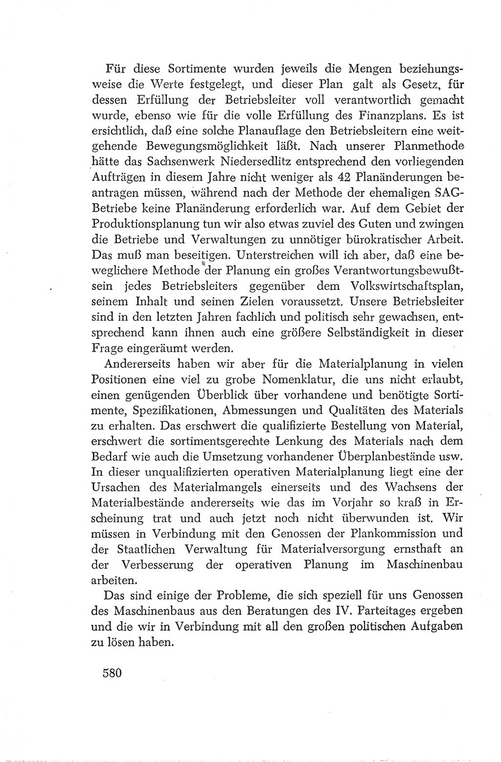 Protokoll der Verhandlungen des Ⅳ. Parteitages der Sozialistischen Einheitspartei Deutschlands (SED) [Deutsche Demokratische Republik (DDR)] 1954, Seite 580