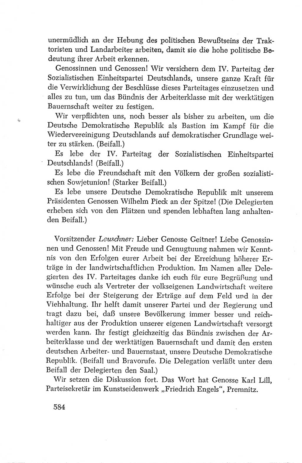 Protokoll der Verhandlungen des Ⅳ. Parteitages der Sozialistischen Einheitspartei Deutschlands (SED) [Deutsche Demokratische Republik (DDR)] 1954, Seite 584